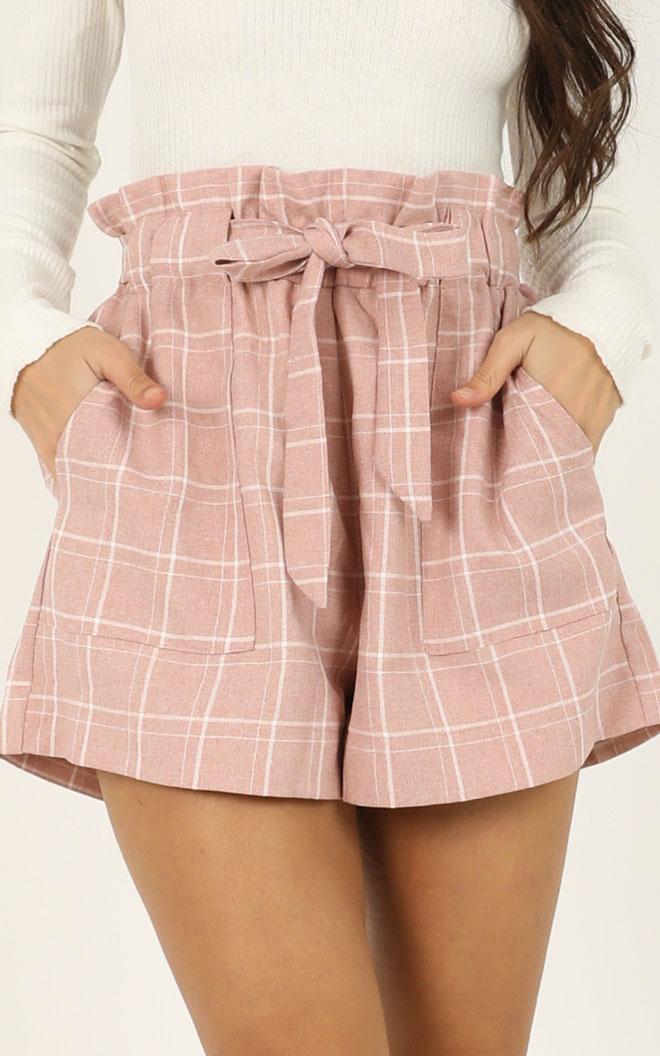 Image of Showpo All Rounder Shorts in blush check -  (S) Shorts