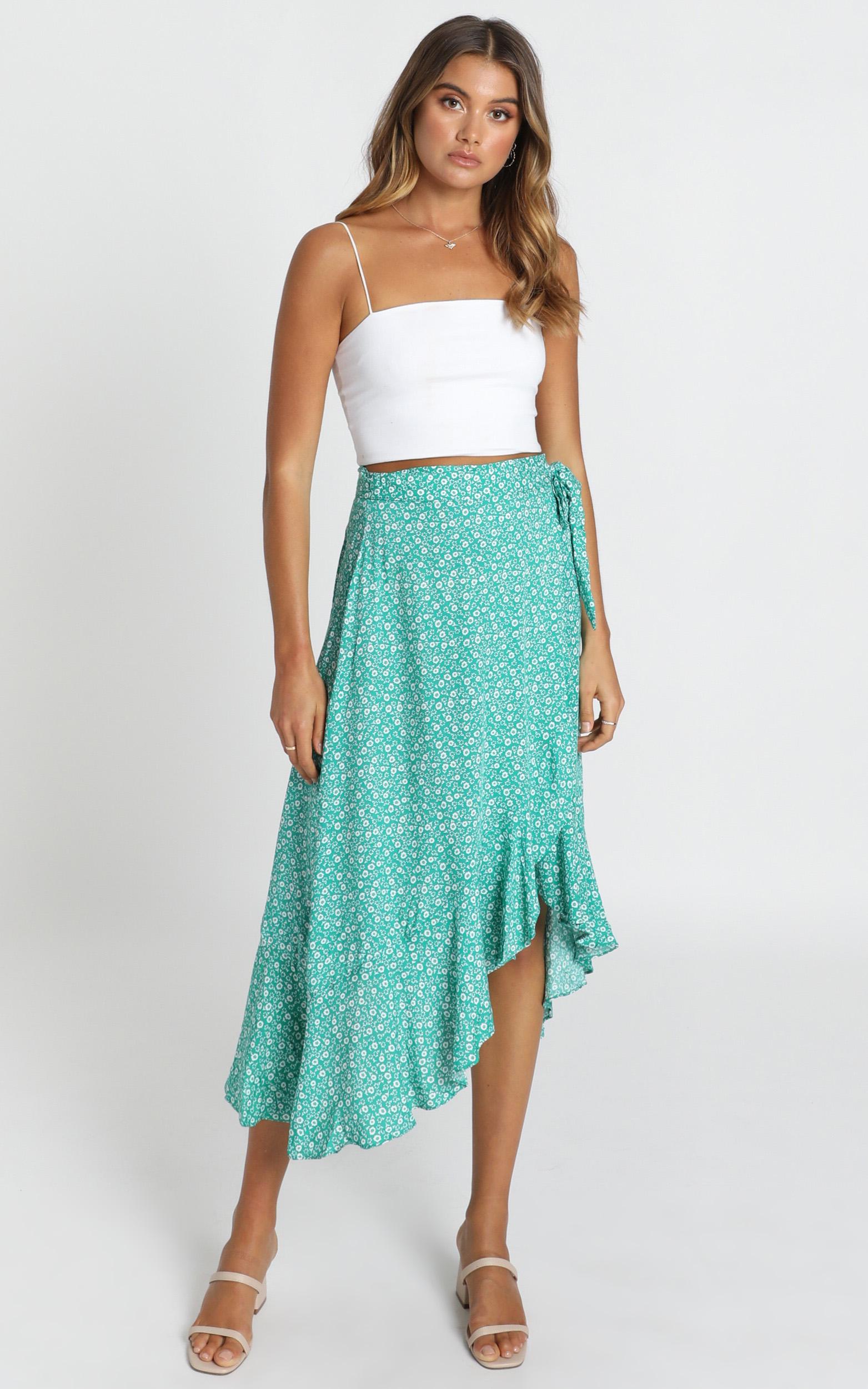 Image of Showpo Alyse Skirt in green floral -  (XS) Wrap Skirts