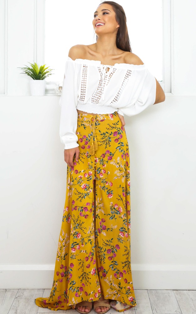 Flourish Maxi Skirt In Yellow Floral Showpo
