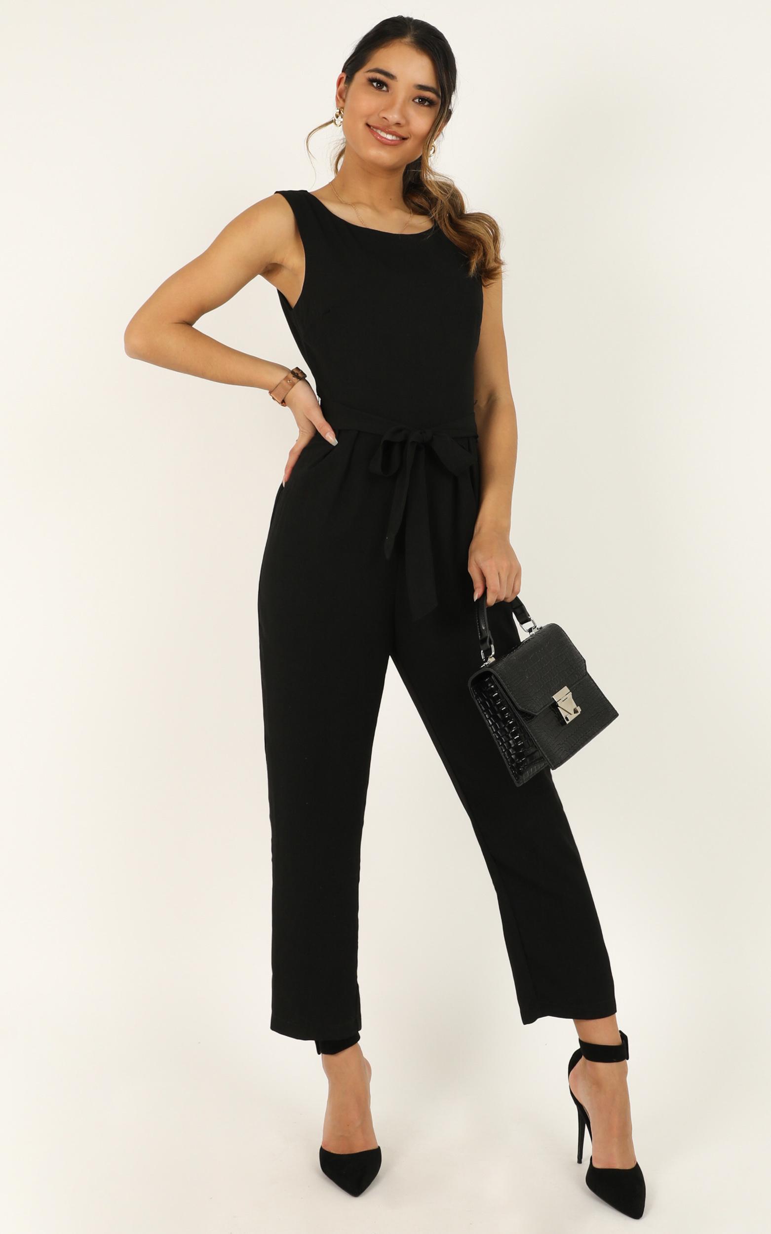 Image of Showpo Lightning Speed Jumpsuit in black -  (XS) Playsuits &