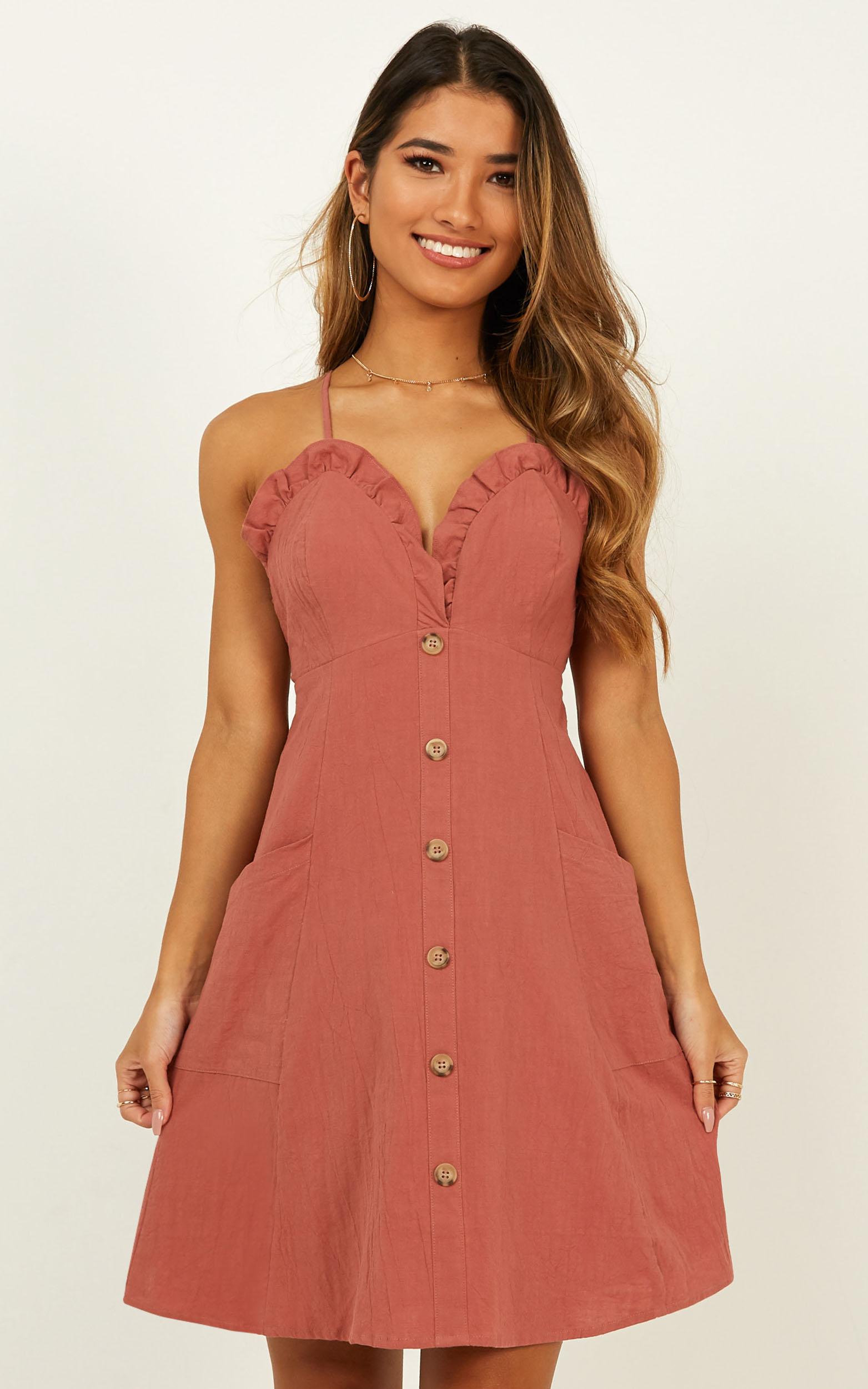 Point In History Dress In Dusty Rose