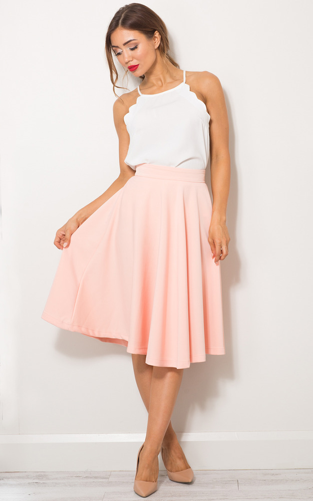 Whirlwind Midi Skirt In Blush | Showpo