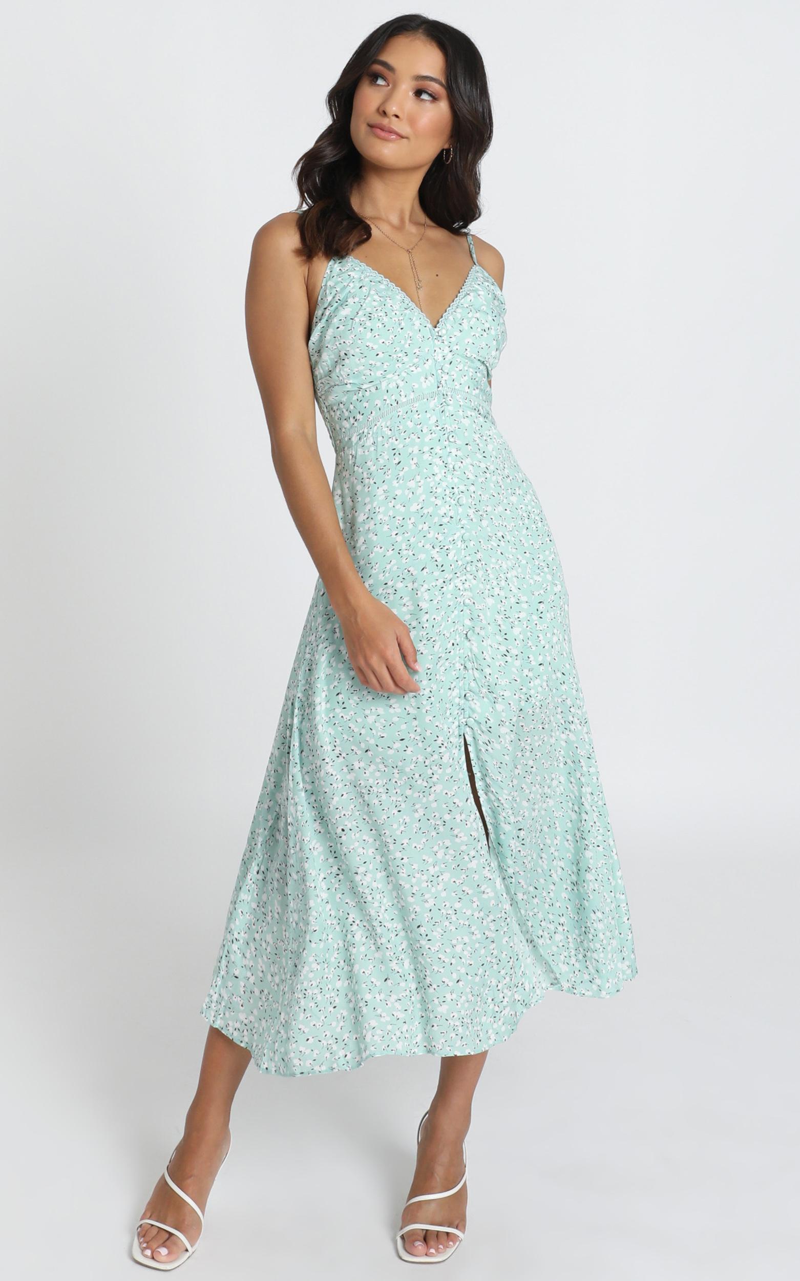 Image of Showpo Kaia Midi Dress in blue floral -  (XS) The Floral Edit