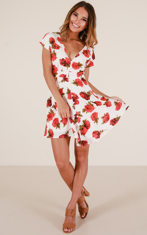 Secret Getaway Dress In White Floral | Showpo