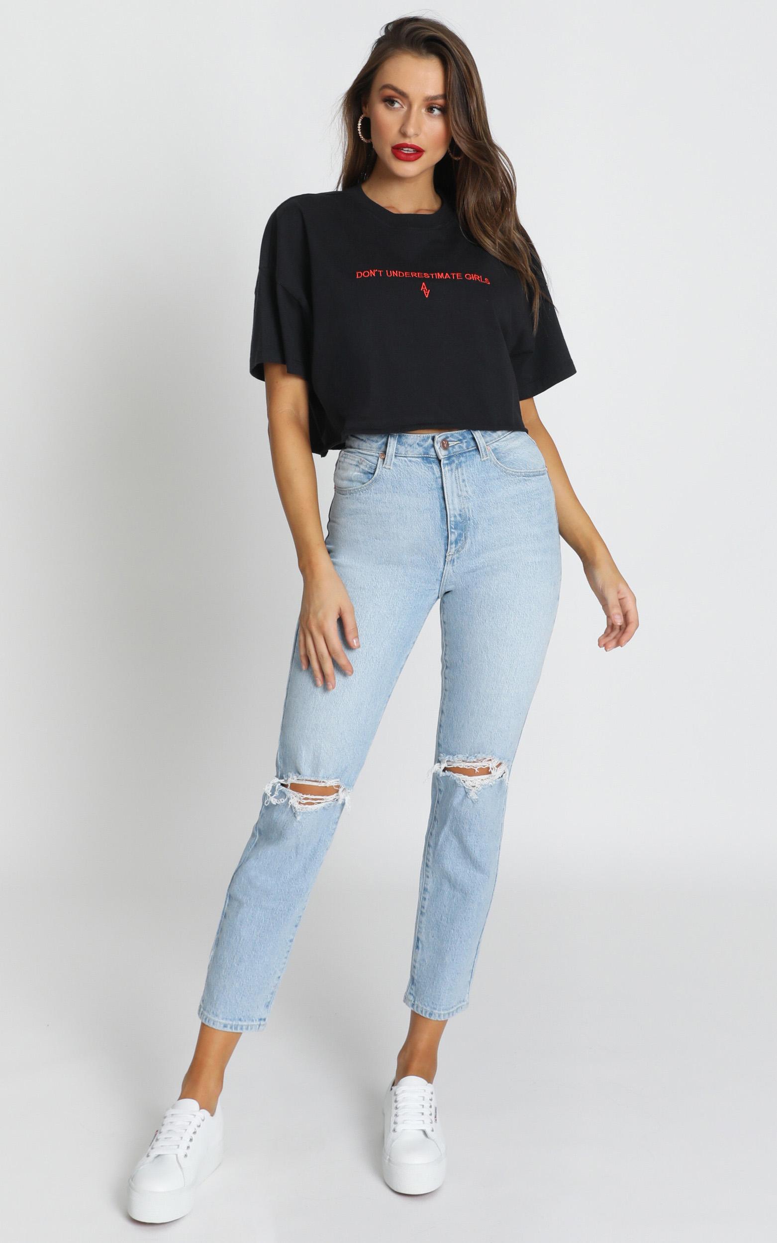 Image of Showpo Abrand - A ' High Slim Jeans in gina rip -  (S) Ripped Jeans