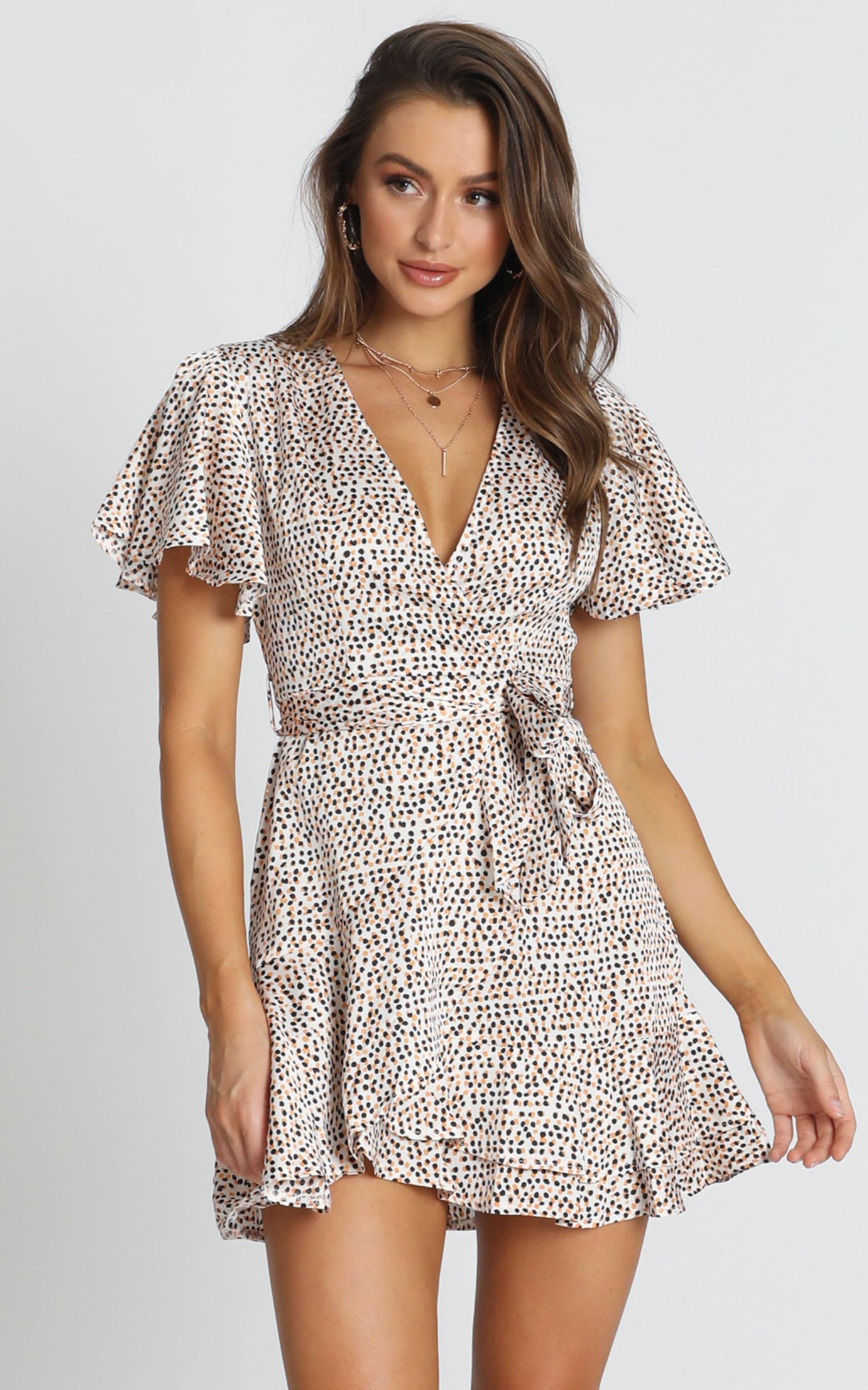 Image of Showpo Adalyn Wrap Mini Dress in leopard print -  (XS) Casual Outfits