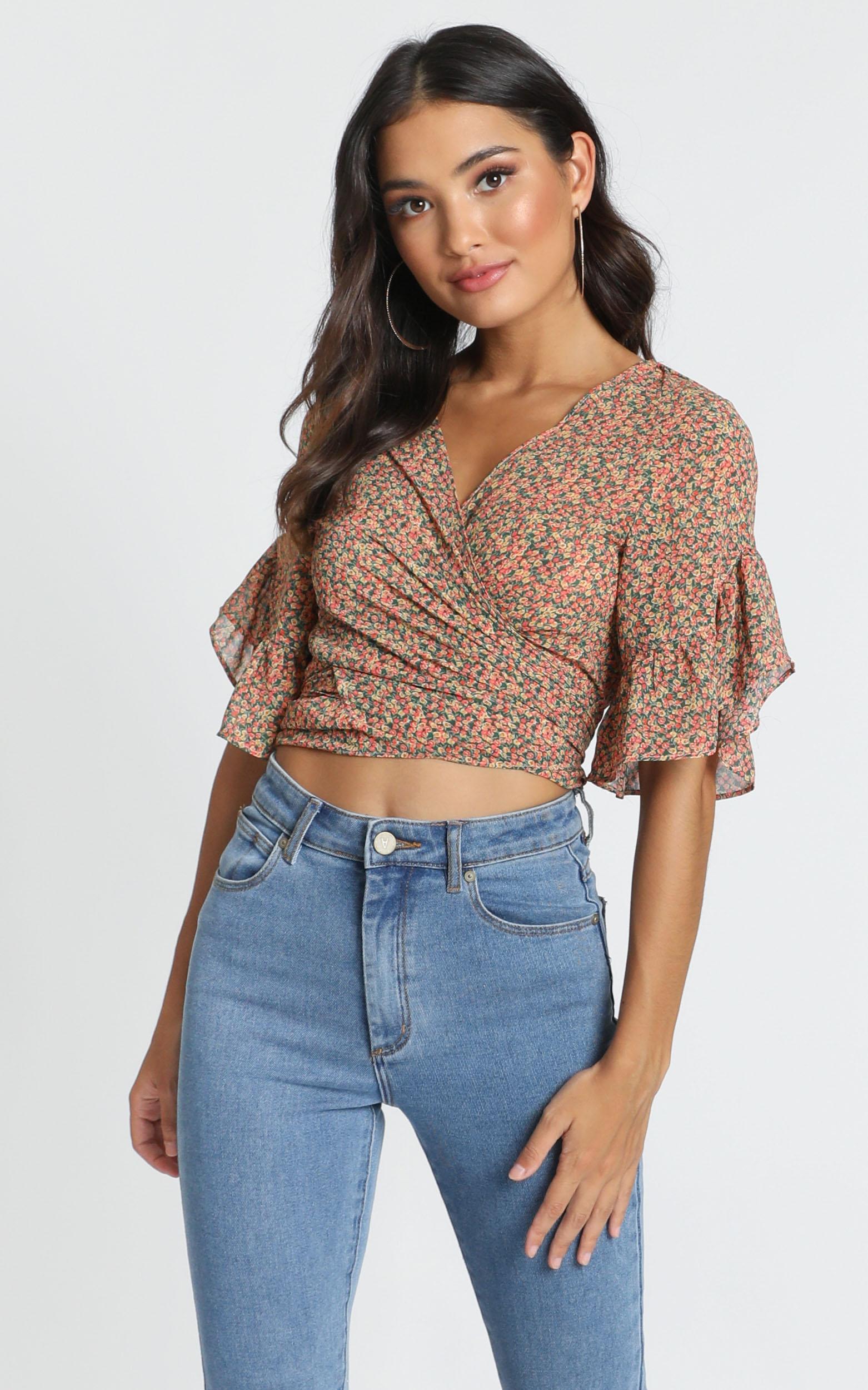 Image of Showpo Avril Tie Top in multi floral -  (S) Floral Tops
