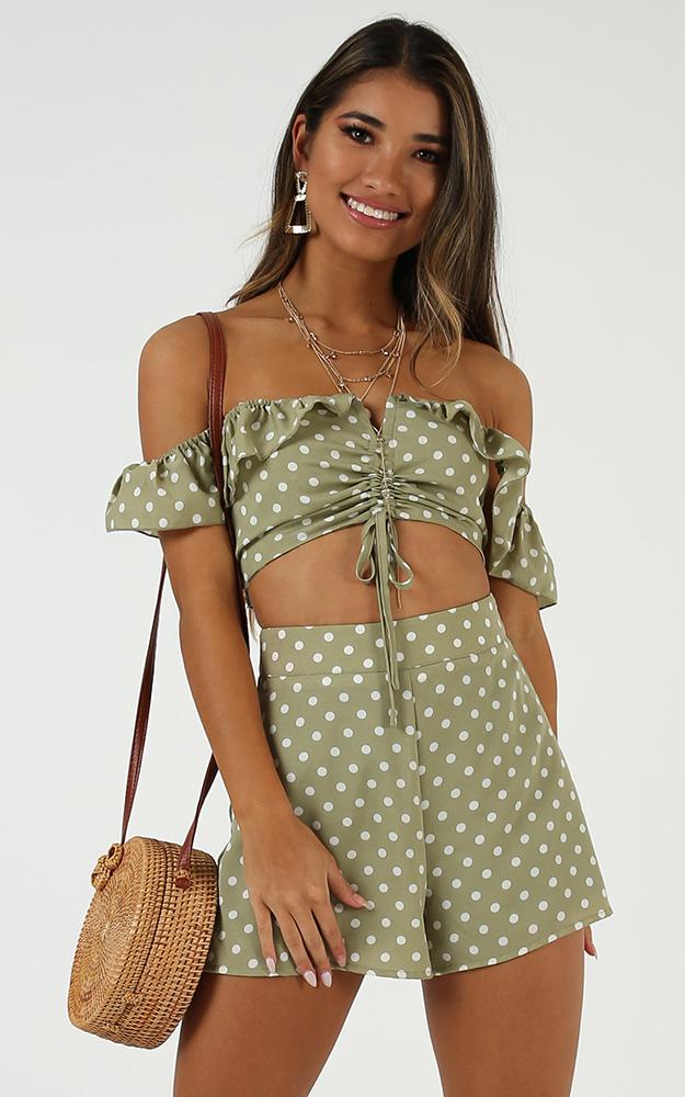 Image of Showpo All I Ask Top in Sage Spot -  (XXXL) Crop Tops