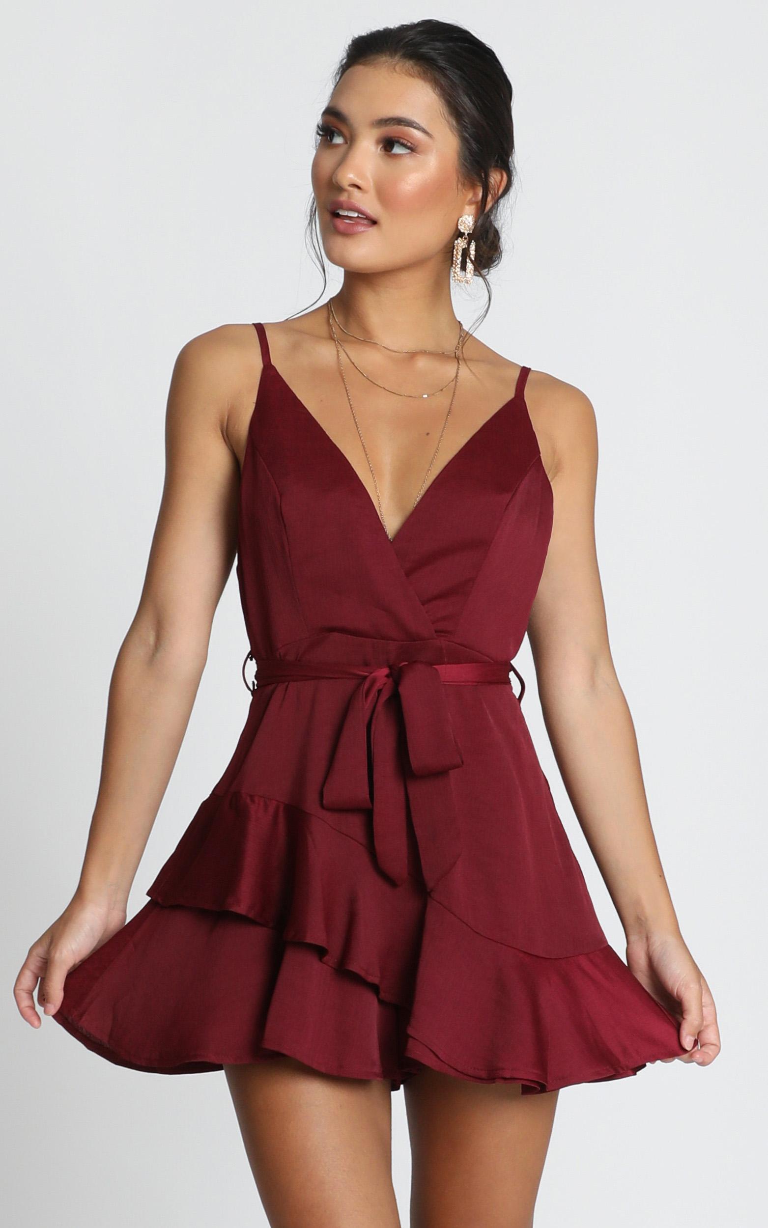 Image of Showpo Favourite Song Playsuit In wine -  (XS) Casual Rompers