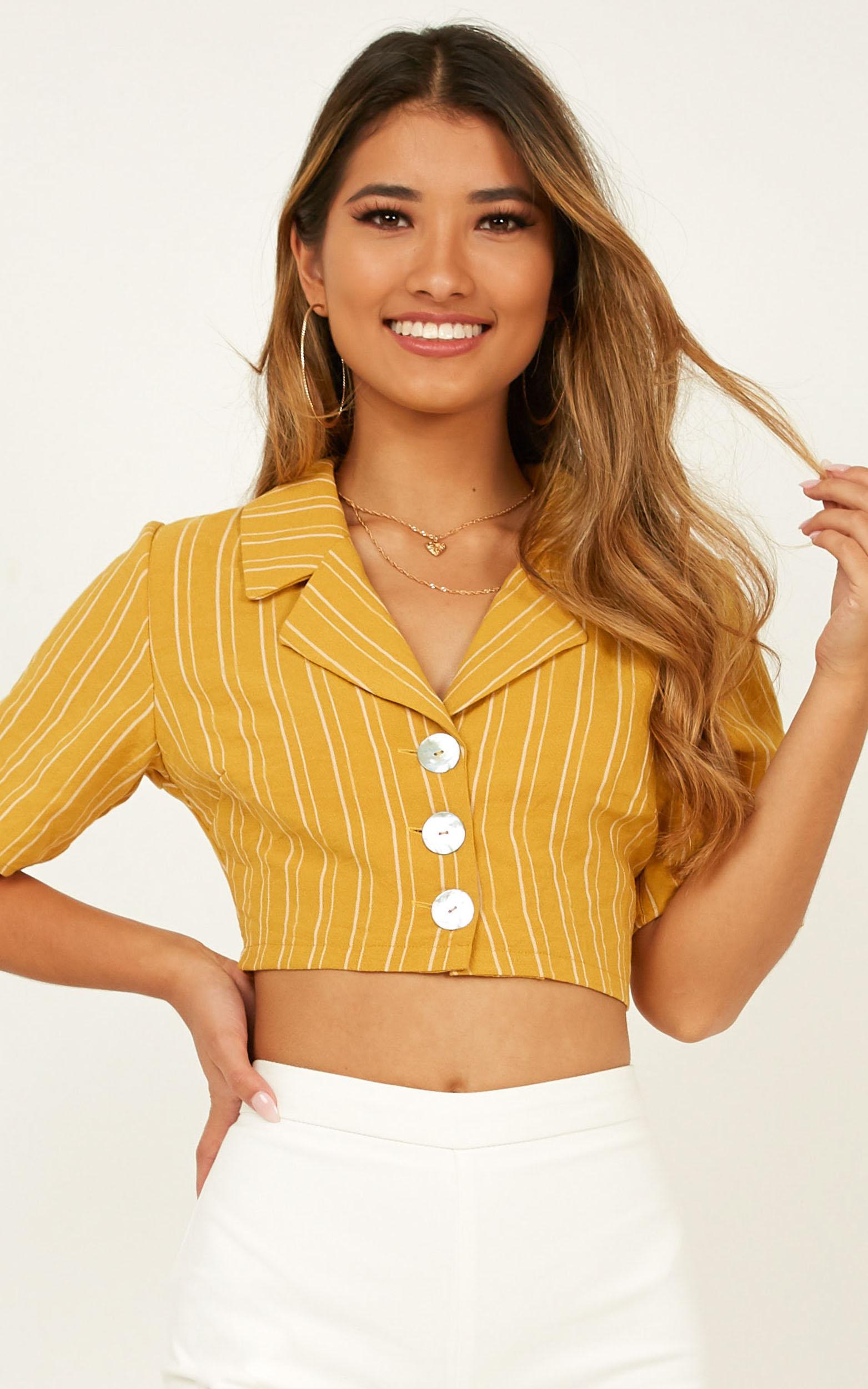 Image of Showpo After Everything Top In mustard linen look -  (S) Crop Tops