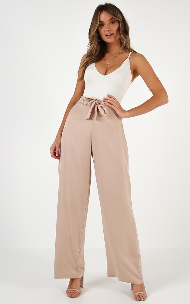 Image of Showpo Long Walk Home pants in beige -  (XXL) Wide Leg Pants