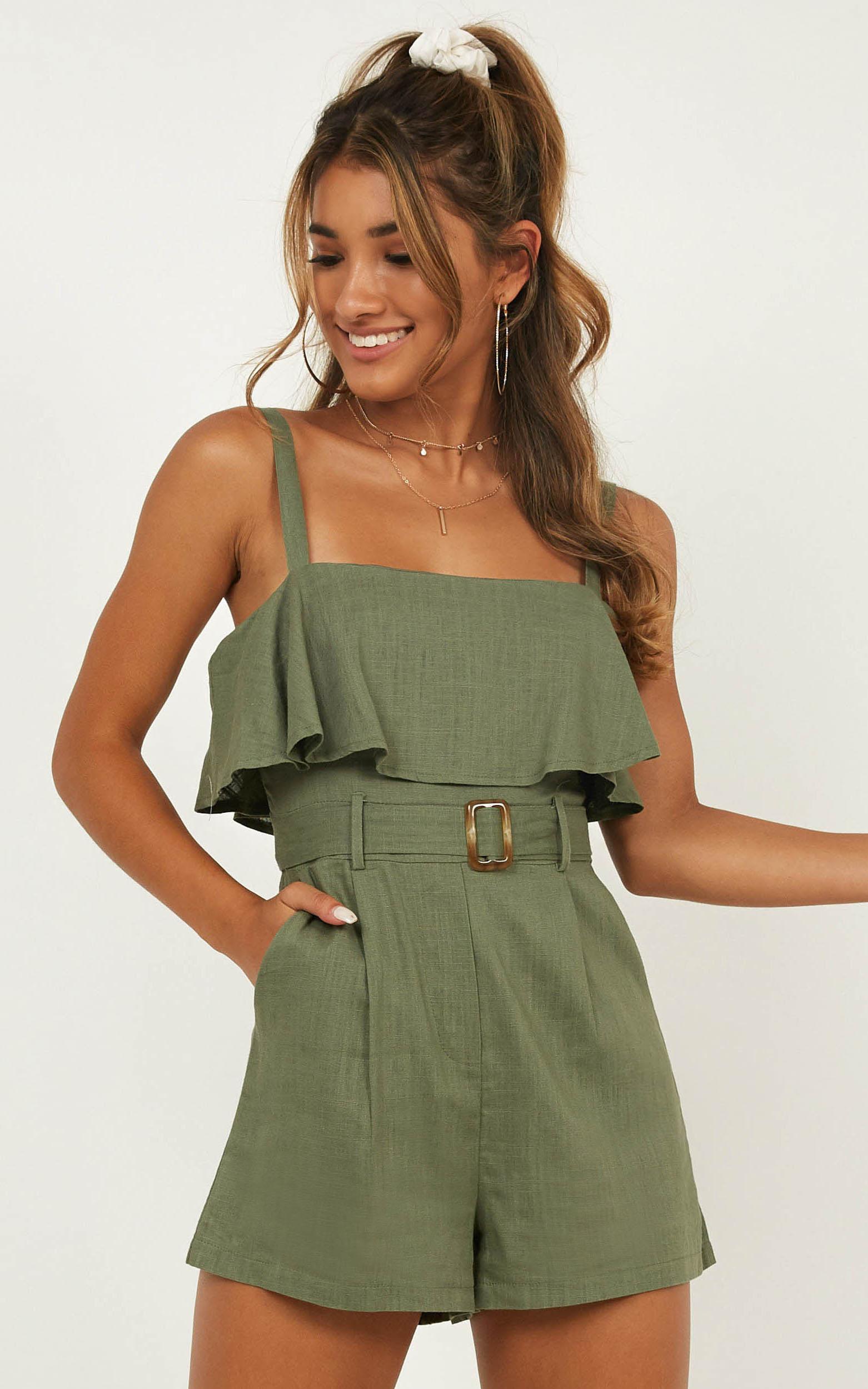 khaki playsuit