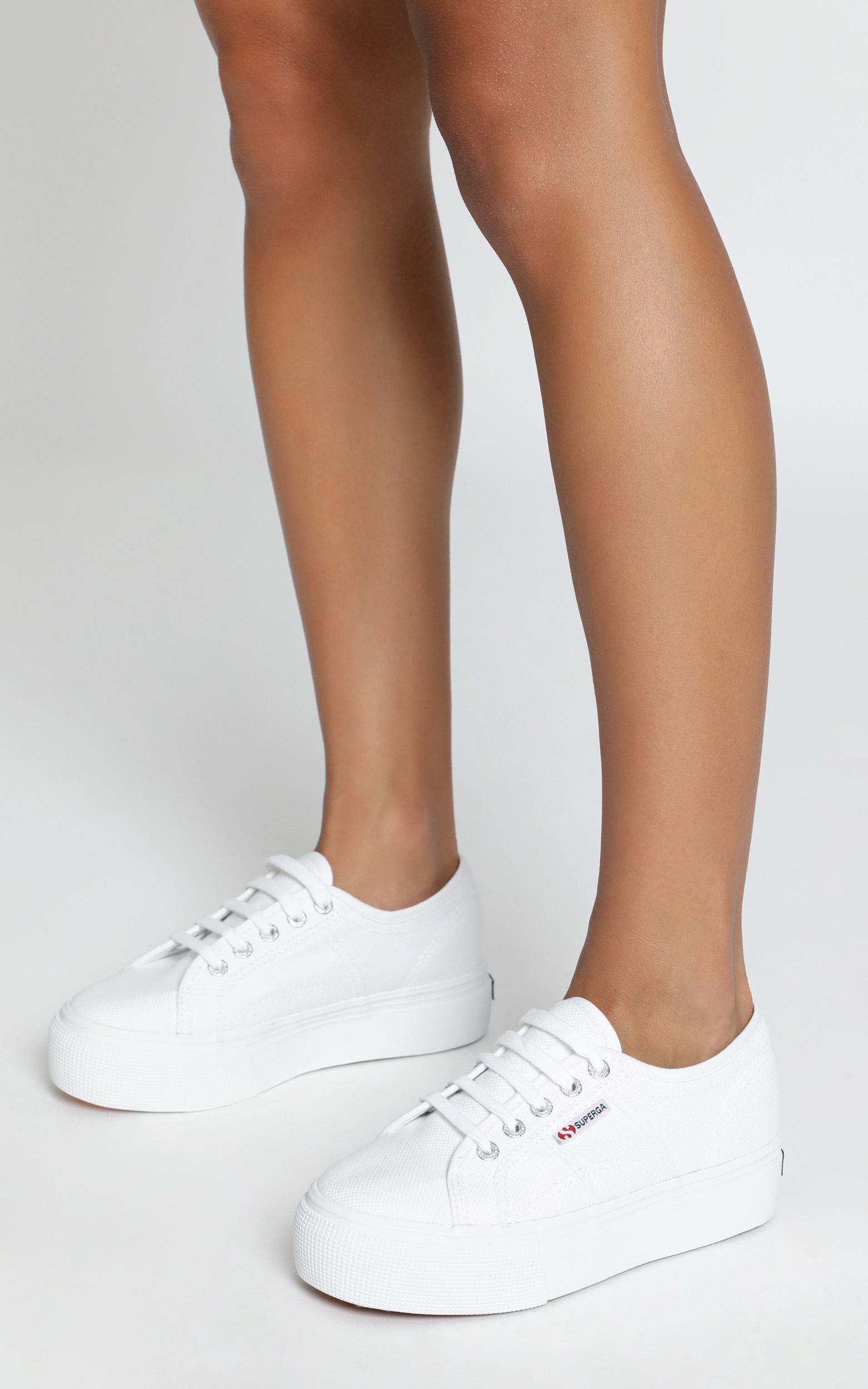 womens 2790a linea up and down platform sneakers in white canvas