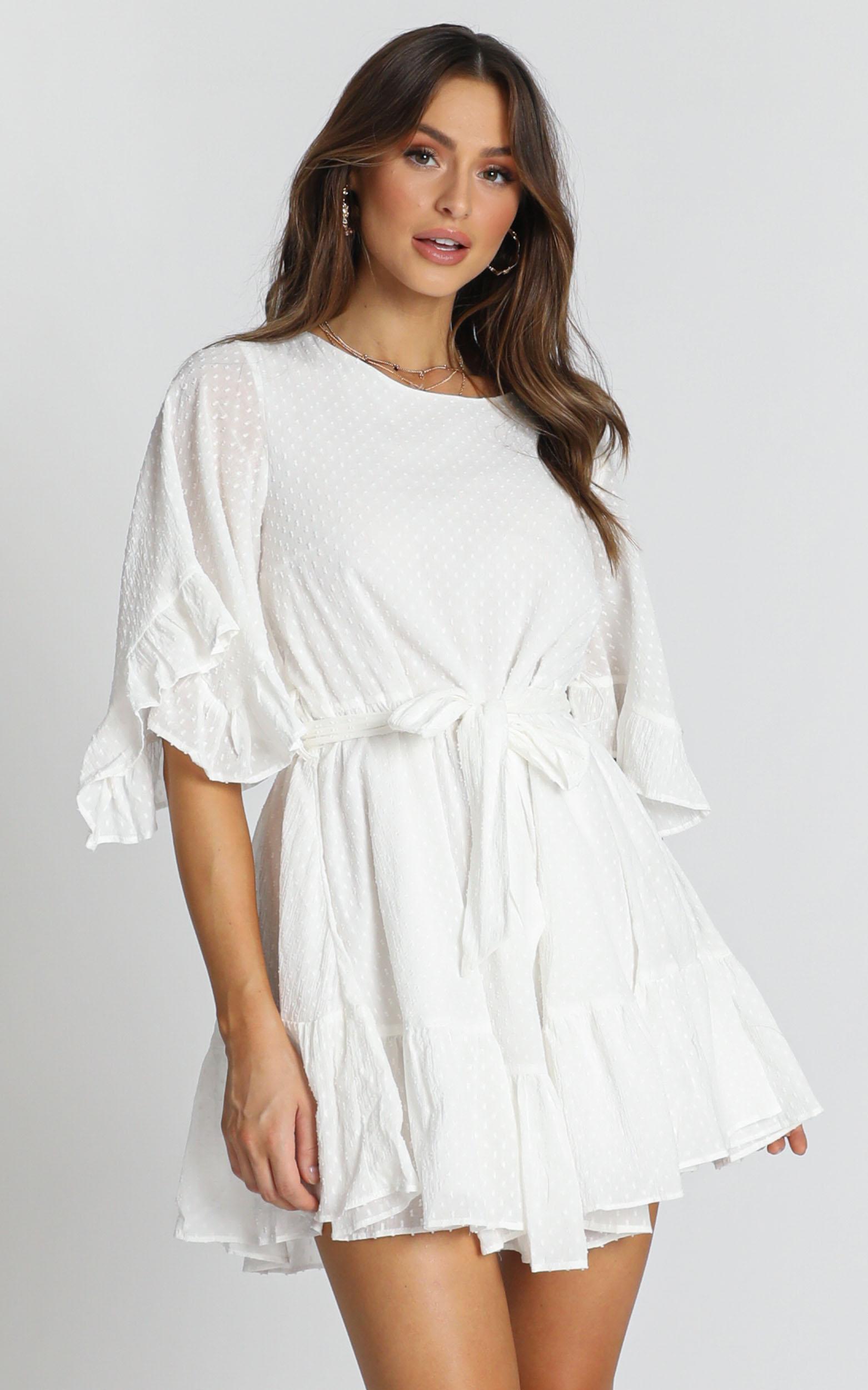 Image of Showpo Adrianna Ruffle Mini Dress in white -  (XS) The White Edit