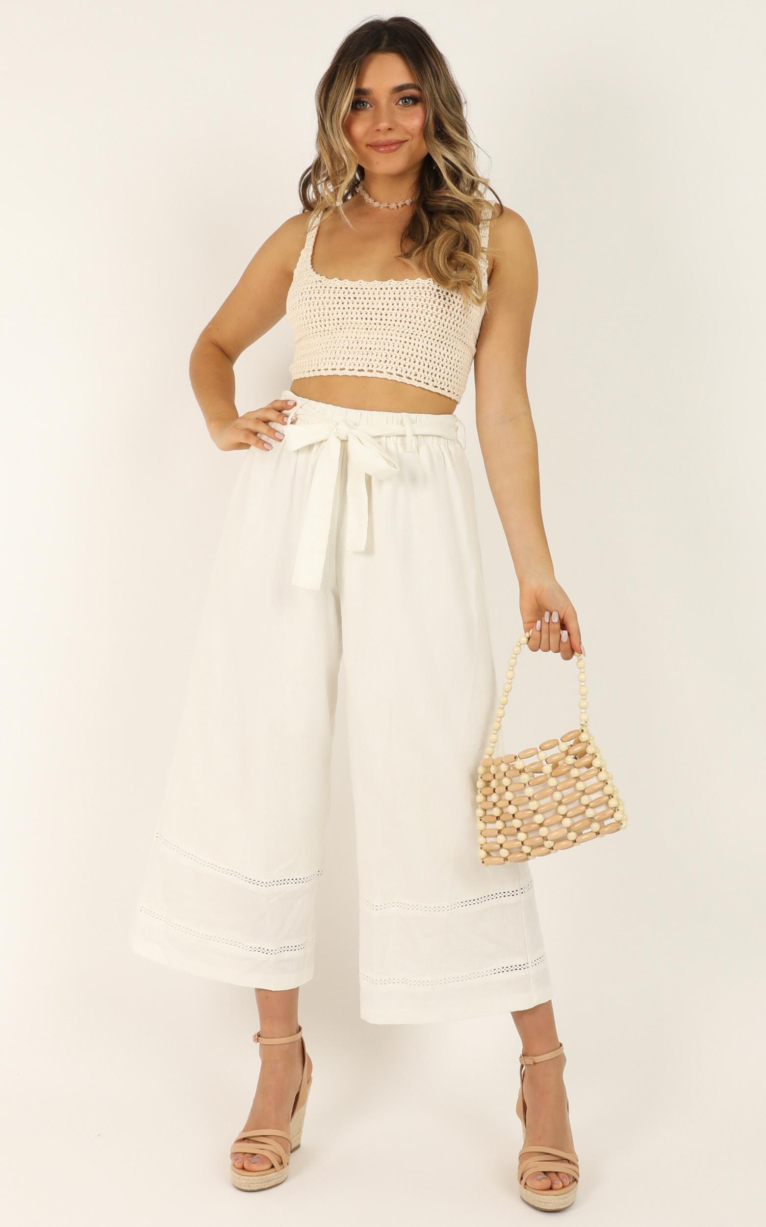 Image of Showpo Better Believe It Pants In White Linen Look -  (XS) Wide Leg