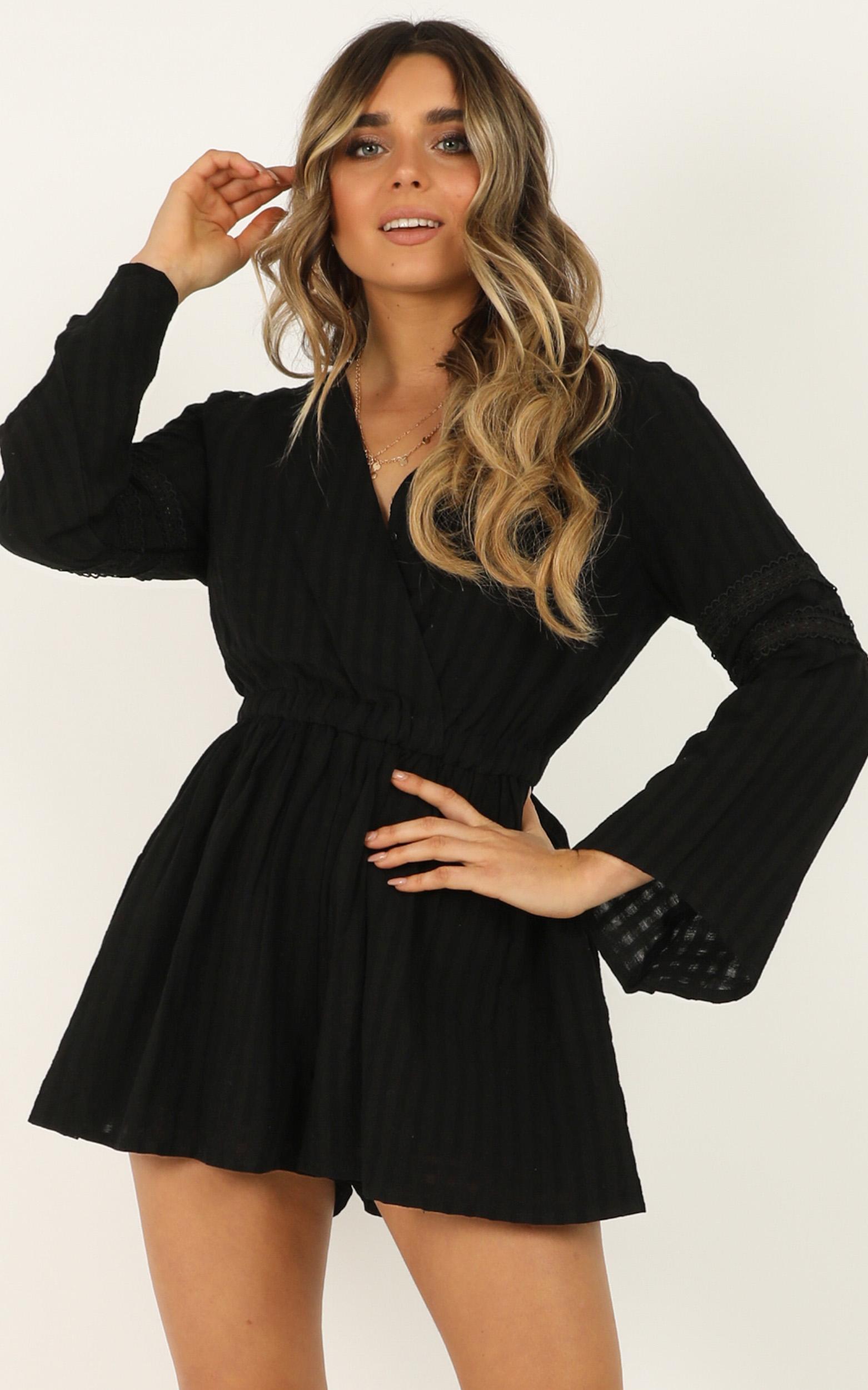 Image of Showpo Beyond The Limit Playsuit In black -  (XS) Long Sleeve Rompers