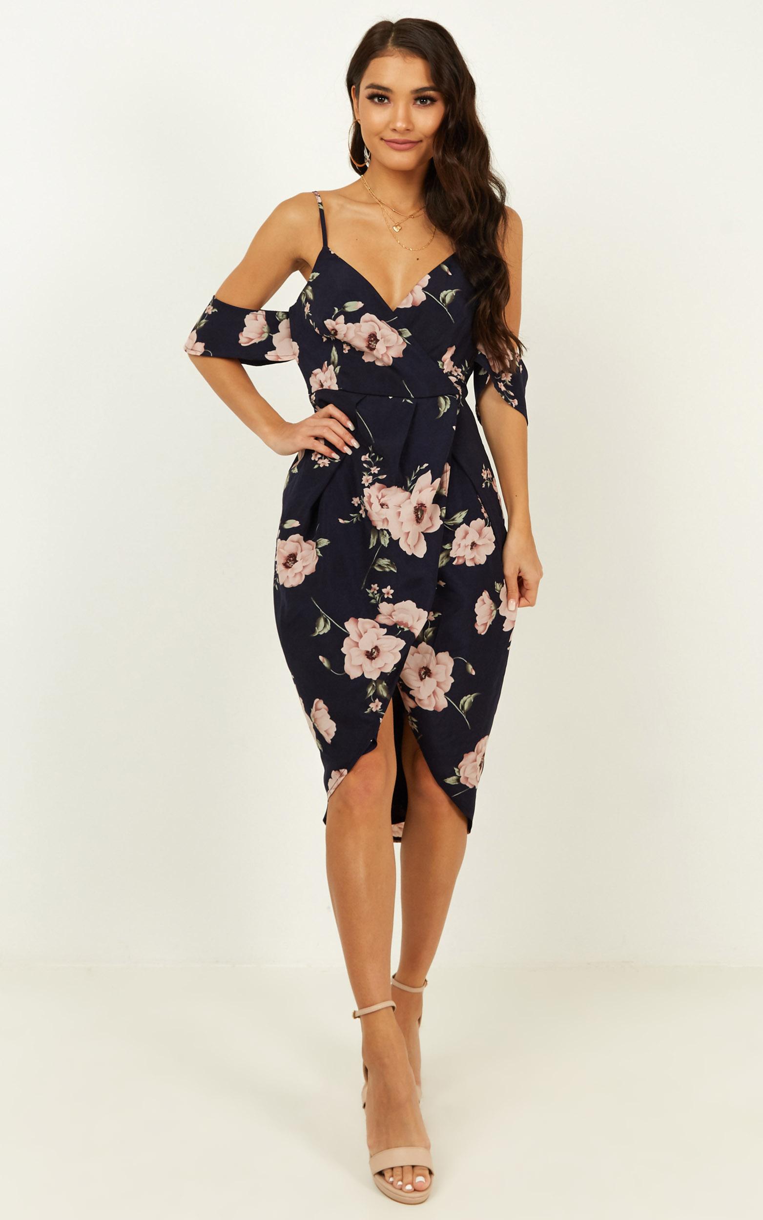Cute As Pie Dress In Navy Floral