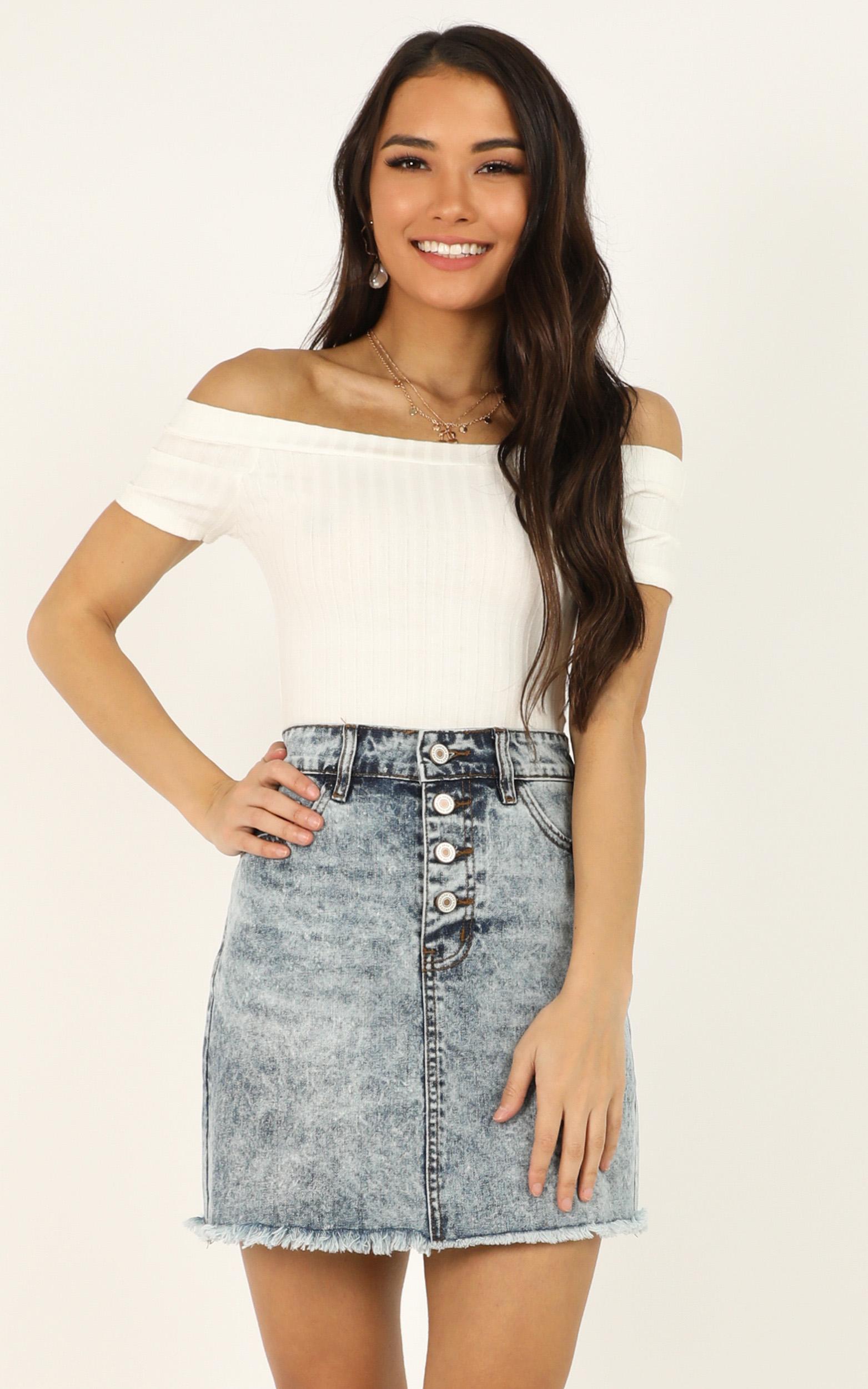 Image of Showpo Drew the line denim skirt in acid wash -  (XS) Denim Skirts