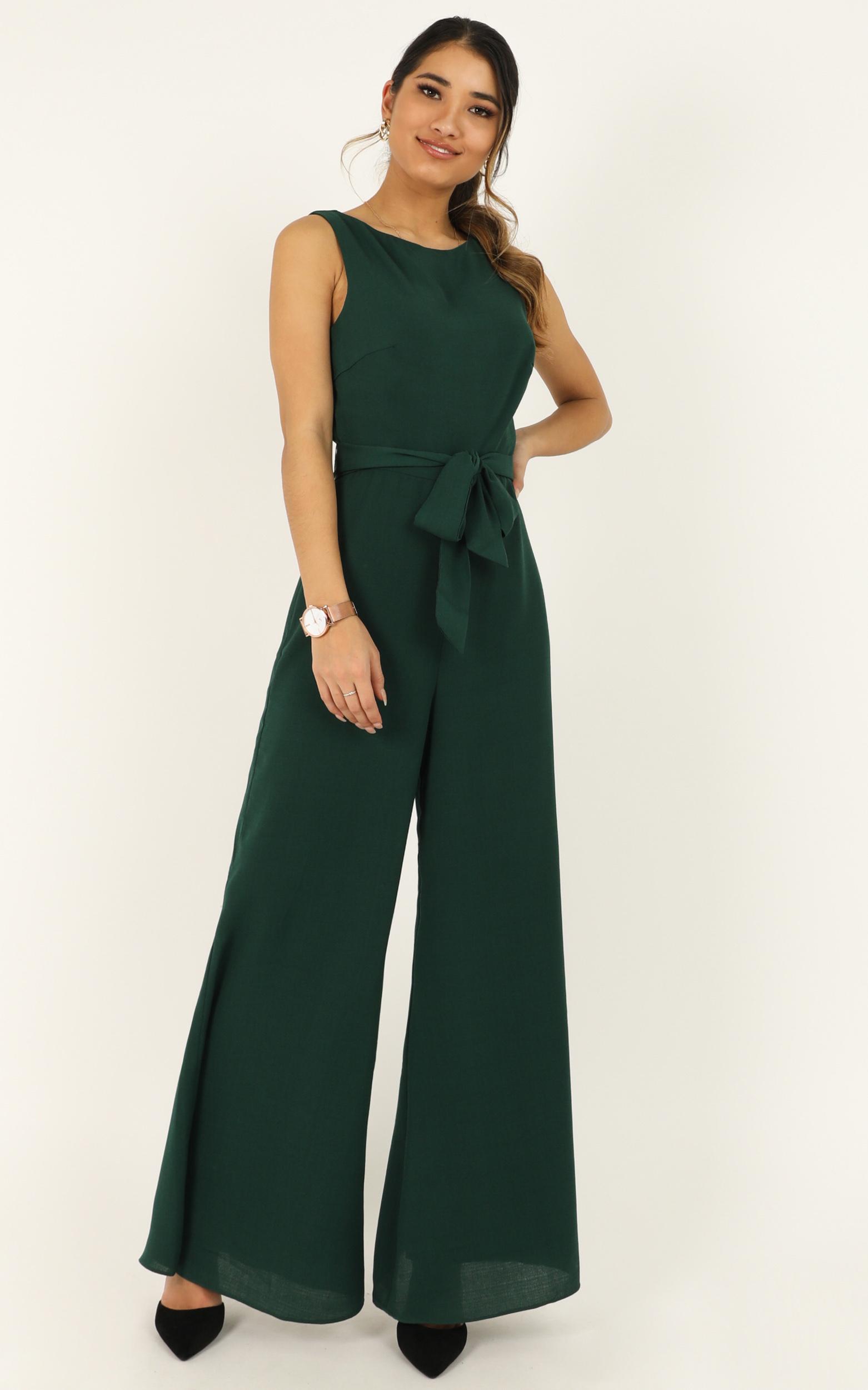 Image of Showpo Leave Me in Paradise Jumpsuit in forest green -  (XXS) Wide