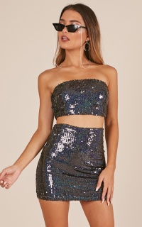 black sequin 2 piece
