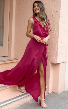 raspberry red bridesmaid dresses