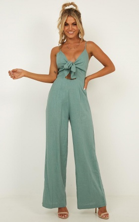 sage green jumpsuits