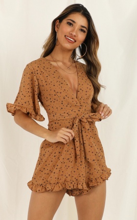 Colour Tan Casual Playsuits Shop Casual Playsuits Online