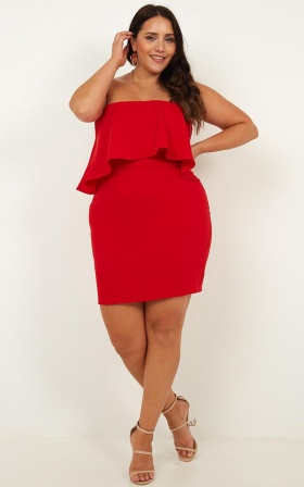 Long Strapless Red Dress