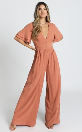 rust colour jumpsuit