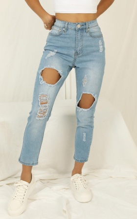 Georgia Jeans In Mid Wash Denim