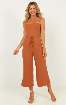 rust colour jumpsuit