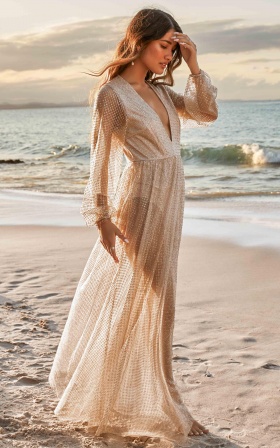 Truthful Lies Dress In Gold Glitter