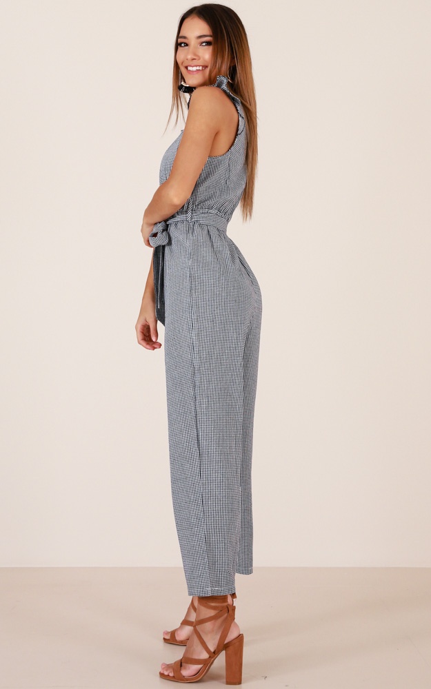 Palm Springs Jumpsuit In Black Gingham Showpo