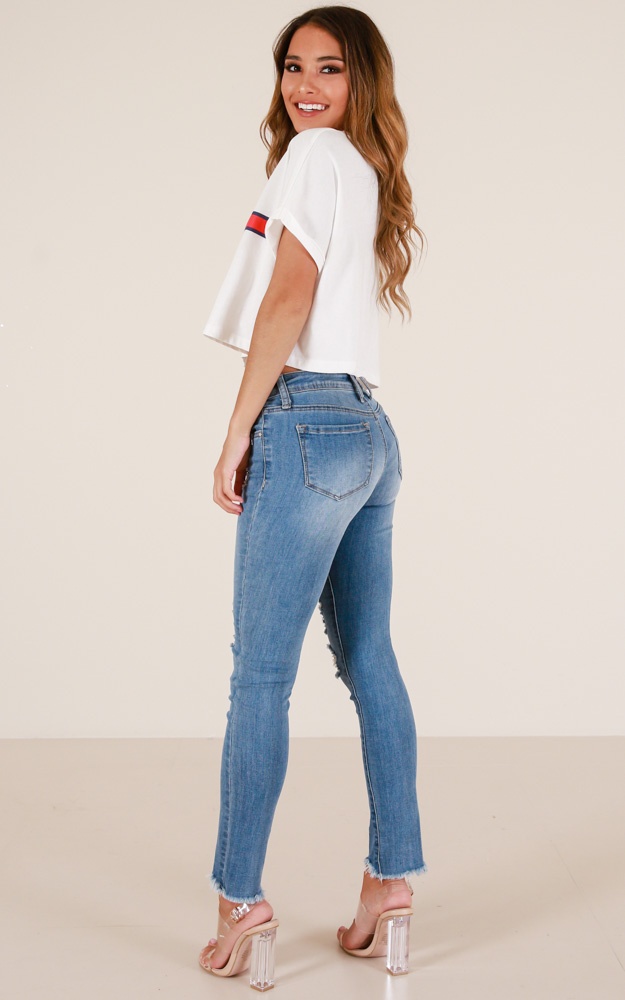 Amerie Skinny Jeans In Mid Wash | Showpo