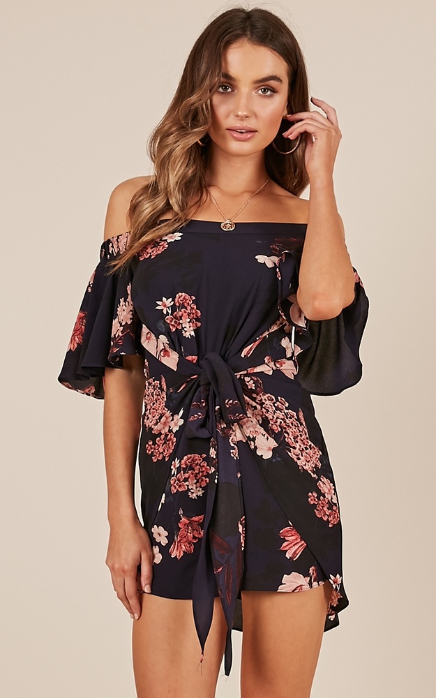 Its Only Love Playsuit In Navy Floral Showpo 