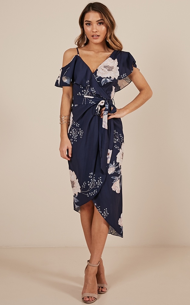 Navy Floral Wedding Guest Dress 10