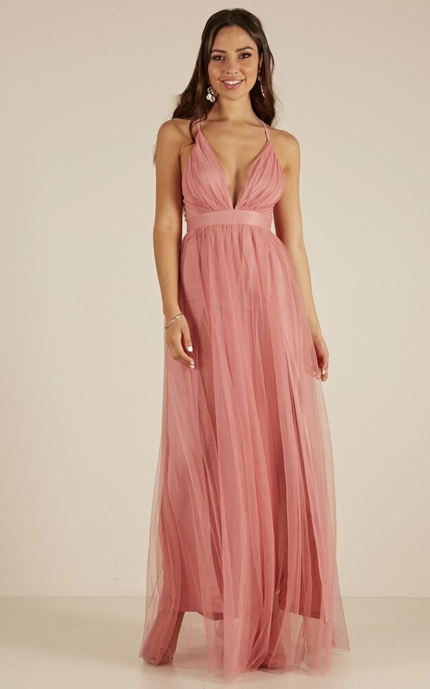 Celebrate Tonight Maxi Dress In Dusty Pink | Showpo