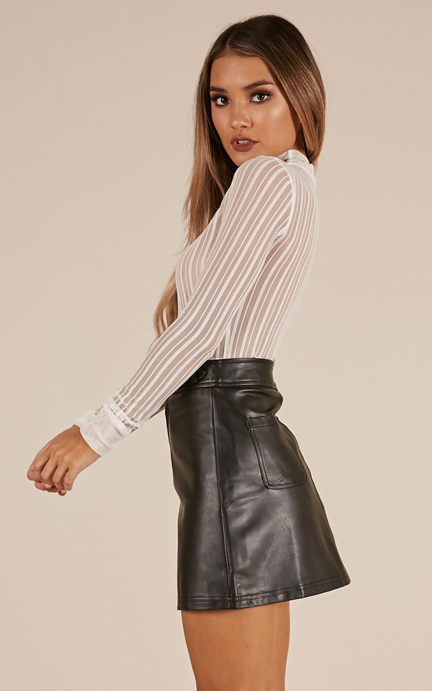 Party People Skirt In Black Leatherette | Showpo