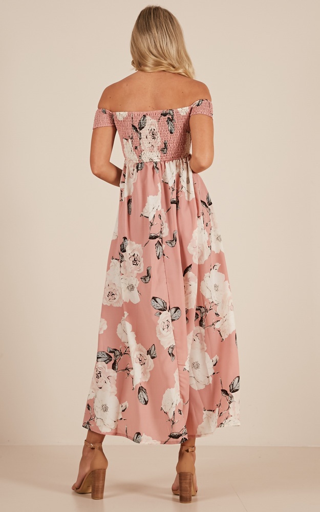 Daytime Dancer Maxi Dress In Dusty Pink Floral | Showpo