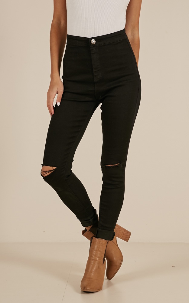 Bella skinny jeans in black denim | Showpo NZ