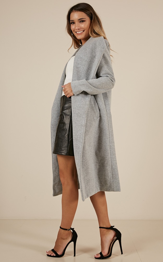 New York'S Calling Coat In Grey | Showpo