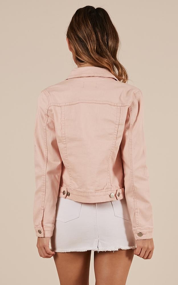 Clear Days Denim Jacket In Blush | Showpo