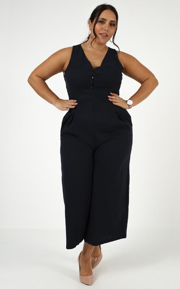 Payment Summary Jumpsuit In Navy | Showpo