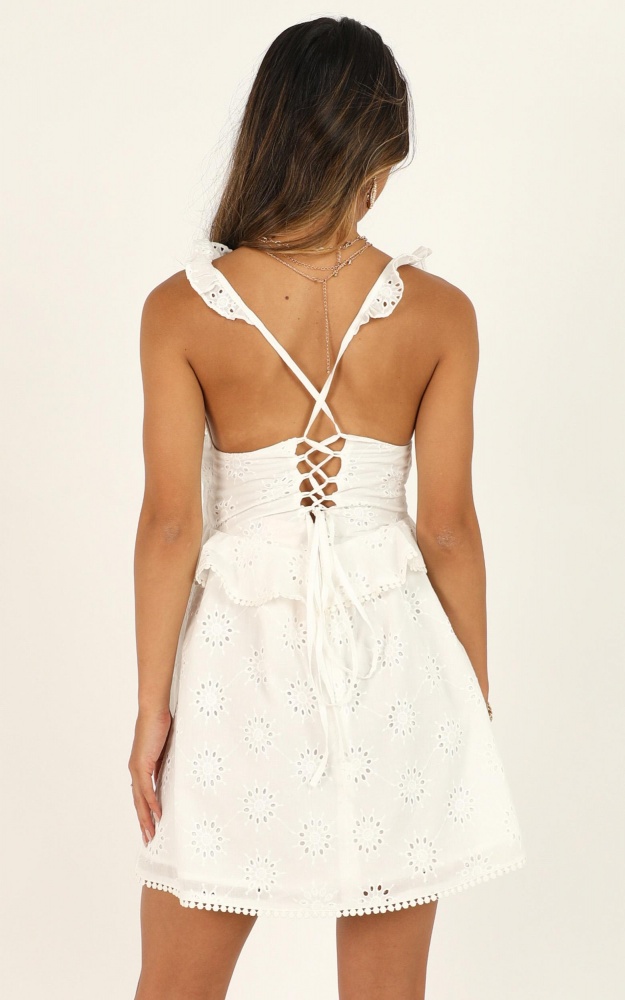 Ok Honey Dress In White Embroidery Showpo