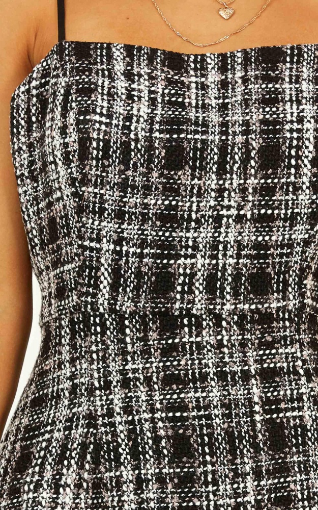 Millionaire Dress In Black Tweed Showpo