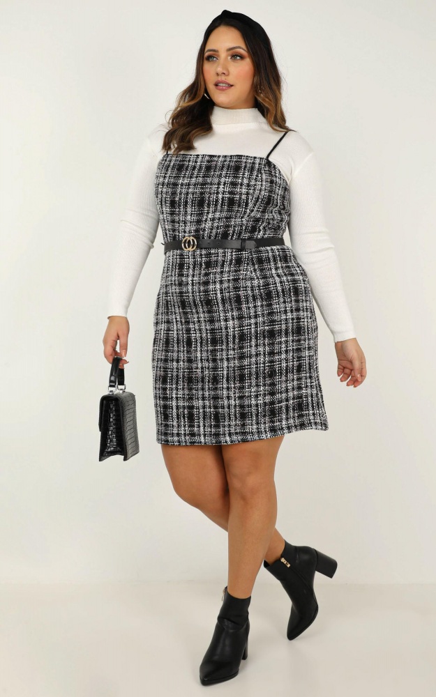 Millionaire Dress In Black Tweed Showpo NZ