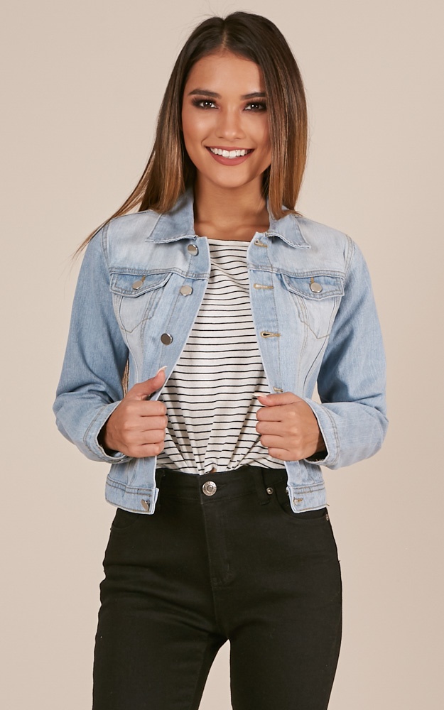 Fashion Killa Jacket In Light Wash Denim Showpo