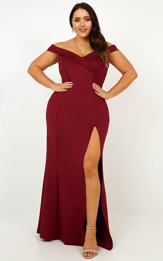 One For The Money Dress In Wine | Showpo