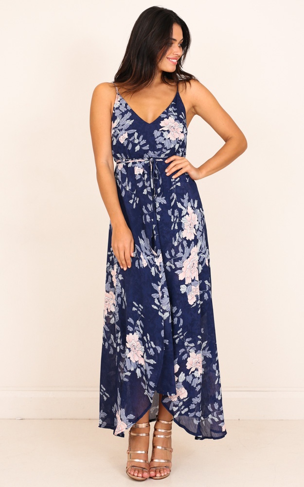 Thank Me Later Dress In Navy Floral | Showpo