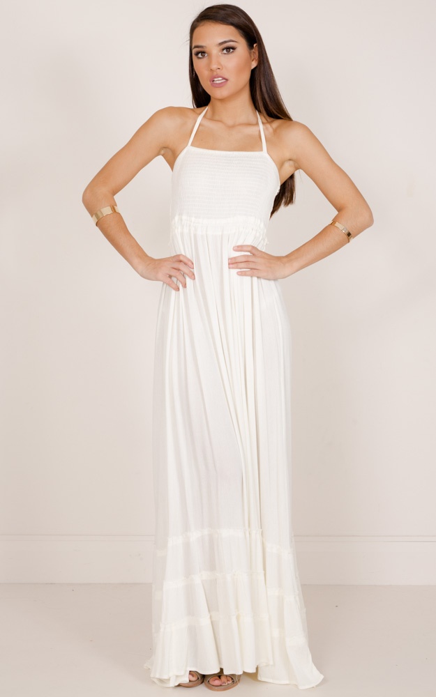 All Great Ideas Maxi Dress In Cream | Showpo